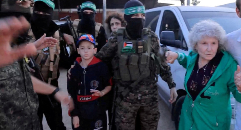 Rehenes israelíes de Hamás. Foto: Reuters.