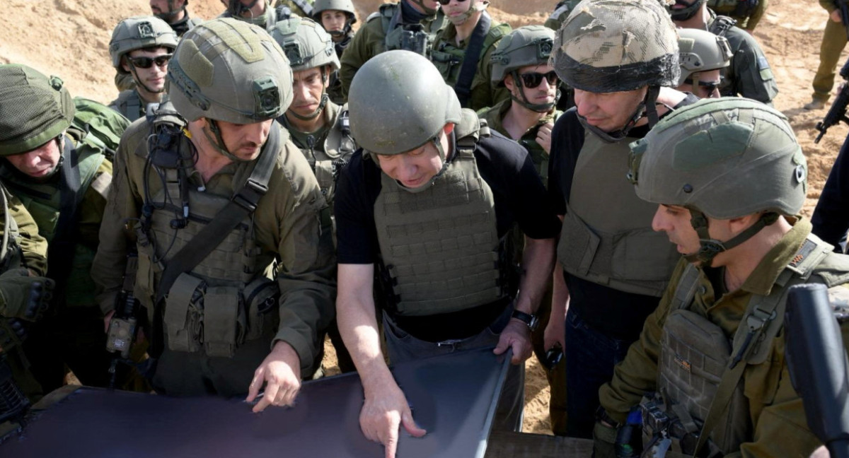 Netanyahu en la Franja de Gaza. Foto: Reuters.