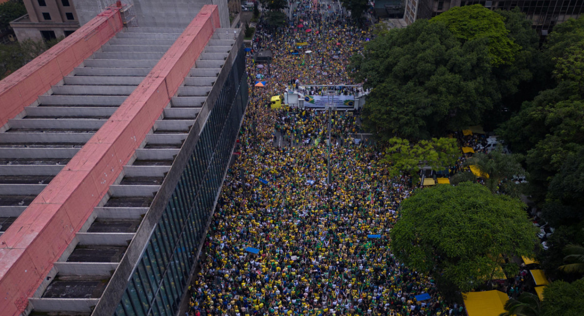 Manifestantes de Bolsonaro en Sao Paulo. Foto: EFE.