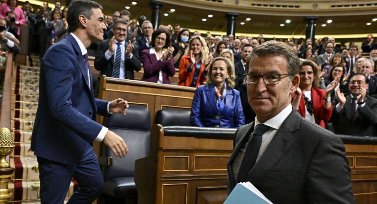 Alberto Núñez Feijoo, en la asunción de Pedro Sánchez como presidente del Gobierno español. Foto: Reuters