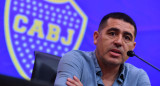 Conferencia de prensa de Juan Román Riquelme en Boca. Foto: Telam.