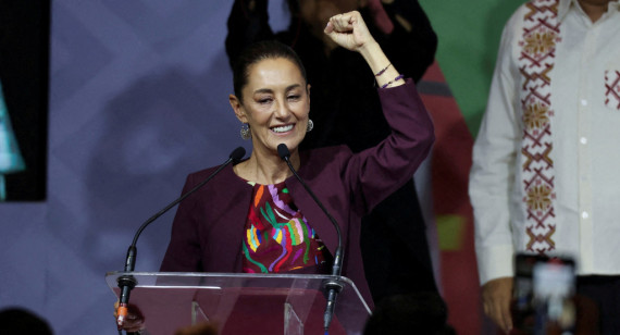 Claudia Sheinbaum del partido Morena como candidata presidencial para 2024, en Ciudad de México. Reuters