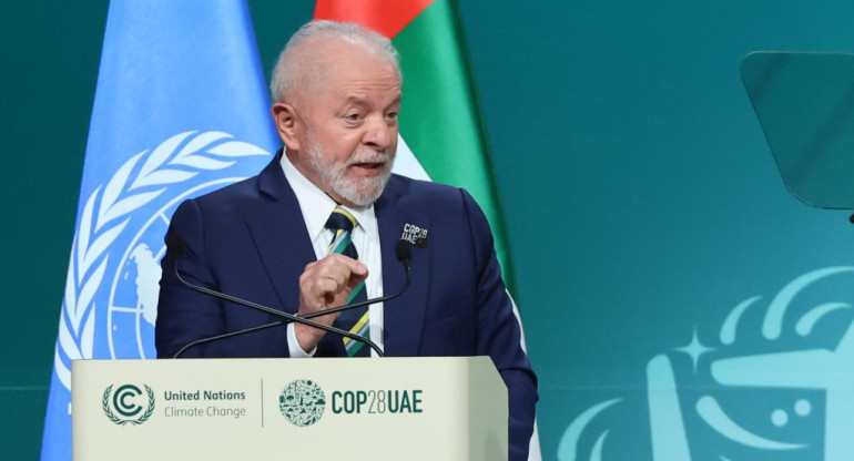 El presidente de Brasil, Lula da Silva, presente en la COP28 en Dubai. Foto: EFE.