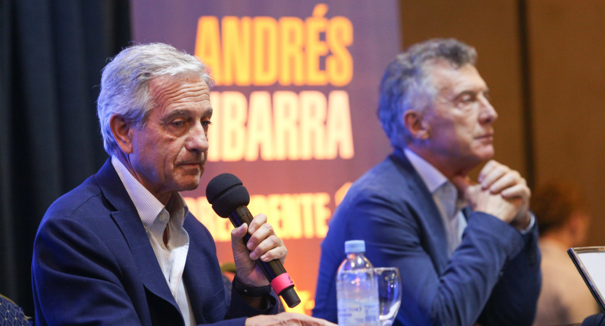 Conferencia de prensa de Mauricio Macri y Andrés Ibarra. Foto: NA.