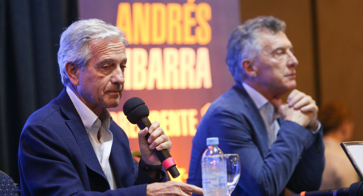 Conferencia de prensa de Mauricio Macri y Andrés Ibarra. Foto: NA.