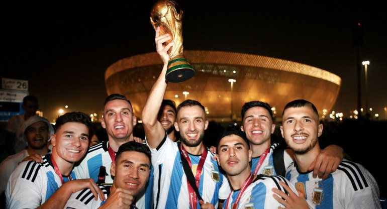 Los exjugadores de River campeones del Mundo en Qatar 2022. Foto: Instagram