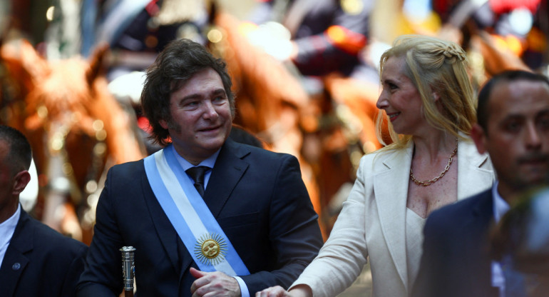 Javier Milei junto a su hermana Karina Milei. Foto: Reuters.