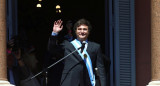 Javier Milei en el balcón de la Casa Rosada. Foto: Reuters