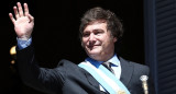 Javier Milei en el balcón de la Casa Rosada. Foto: Reuters