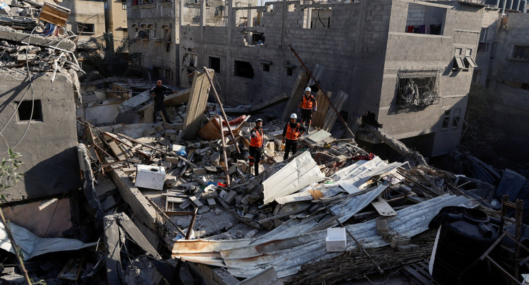 Después de los ataques israelíes, en Khan Younis. Reuters