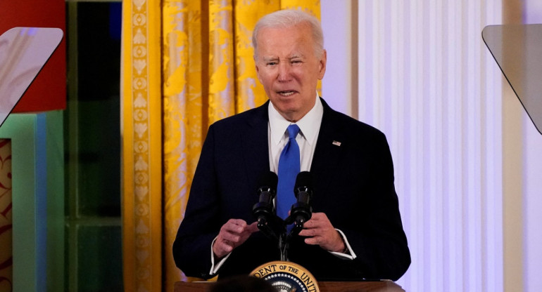 Joe Biden en Jánuca en la Casa Blanca. Foto: Reuters.