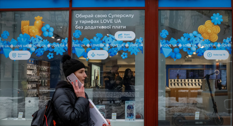 Kiyvstar, empresa de telefonía celular de Ucrania. Foto: Reuters.