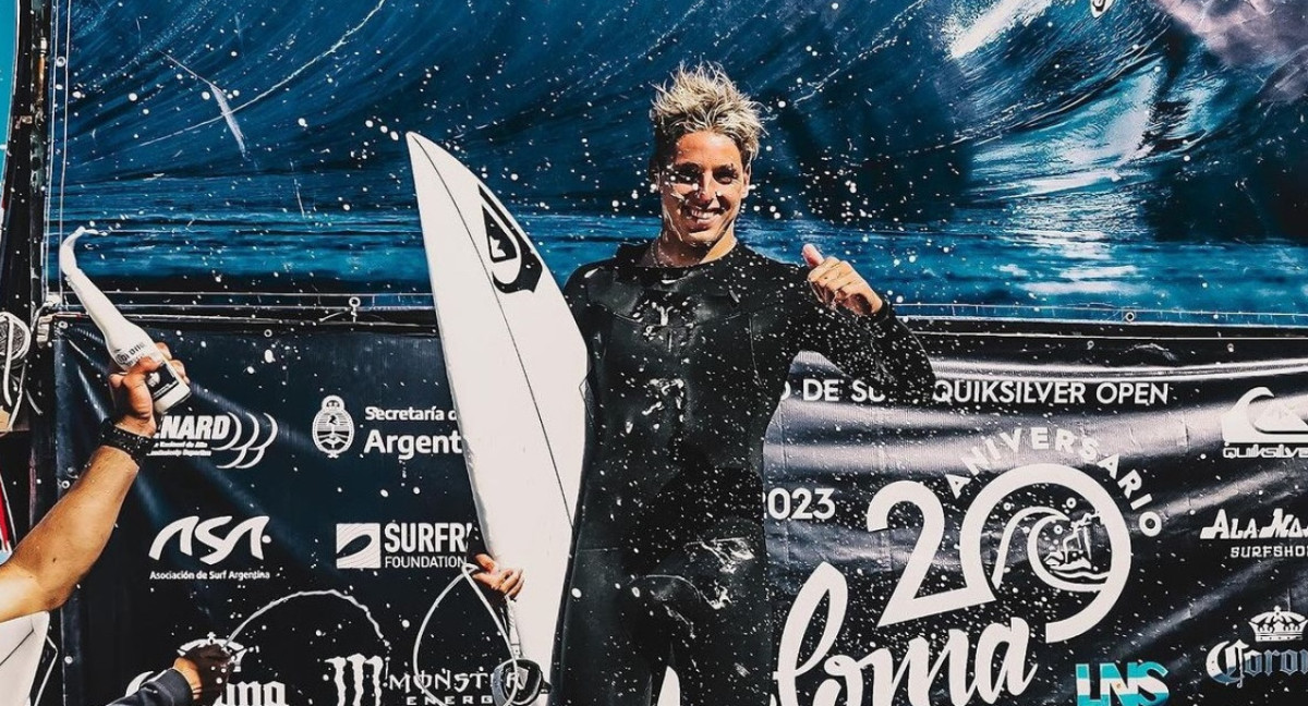Franco Radziunas, nuevo campeón argentino de surf. Foto: Gentileza Jony Paz.