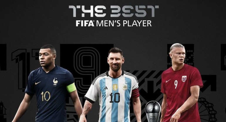 Mbappé, Messi y Haaland, nominados al The Best 2023. Foto: FIFA.