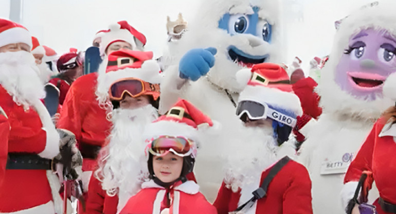 El evento festivo atrae a esquiadores disfrazados cada año. Foto: Captura de pantalla Viory.