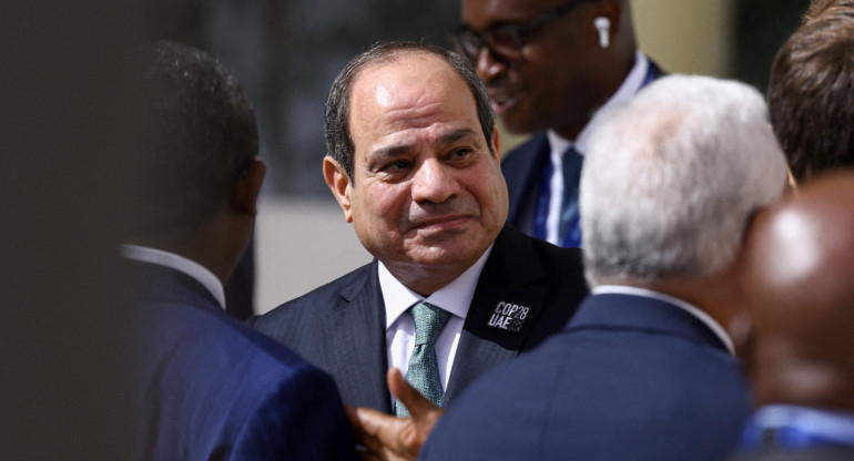 El presidente egipcio Abdel Fattah al-Sisi asiste a la Conferencia de las Naciones Unidas sobre el Cambio Climático (COP28) en Dubai. Reuters.