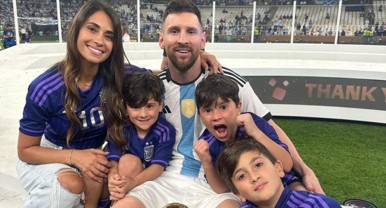 La familia Messi en el Mundial de Qatar. Foto: Instagram (@antonelaroccuzzo).