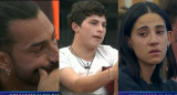 La emoción de la casa de Gran Hermano ante el relato de la historia de vida de un participante. Fotos: captura de video.