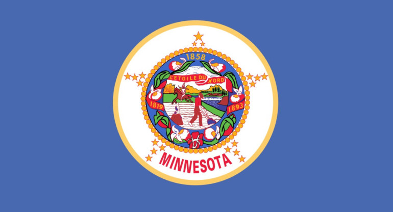 Antigua bandera del estado de Minnesota.