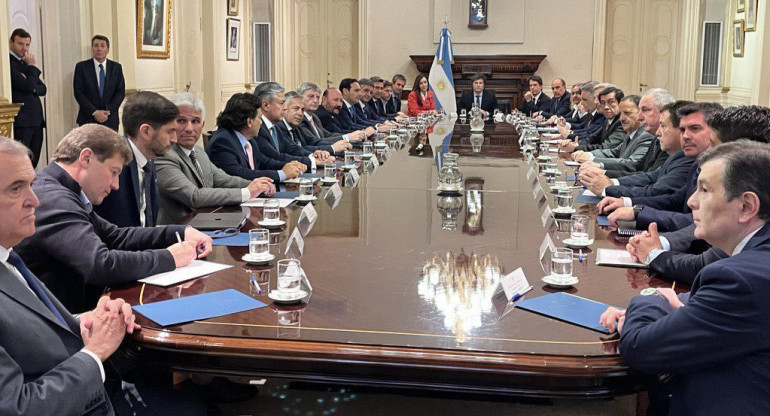 Reunión de gobernadores de Javier Milei. Foto: NA.