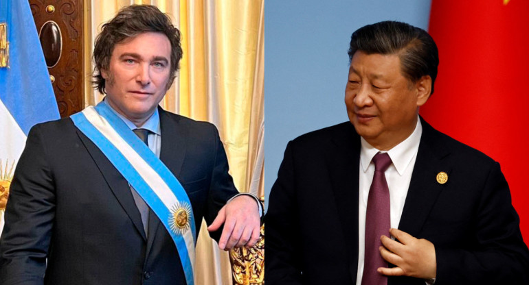 Javier Milei y Xi Jinping. Fotos: NA.
