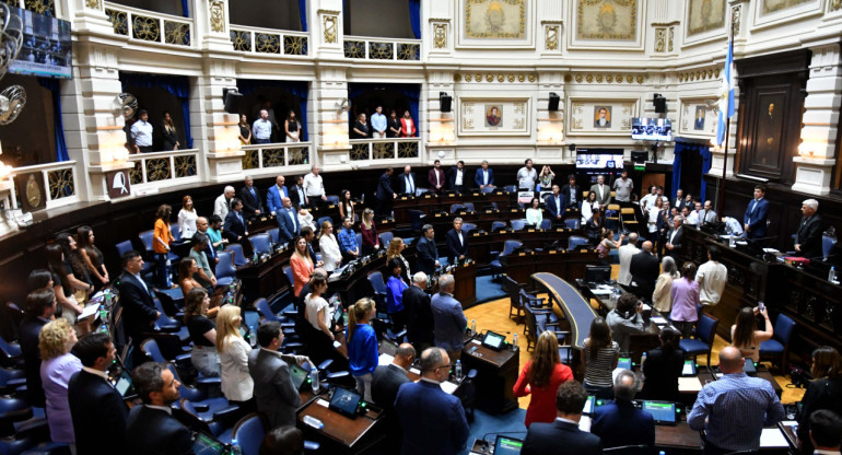 Debate en la Legislatura bonaerense por la Ley Impositiva y endeudamiento. Foto: Telam.