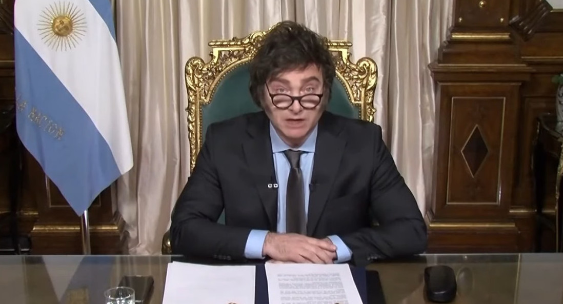 Mensaje de fin de año de Javier Milei. Foto: captura de video