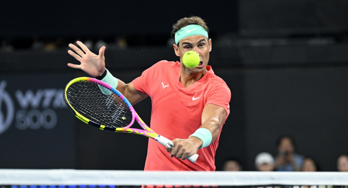 Regreso de Rafael Nadal a los courts en Brisbane. Foto: EFE.