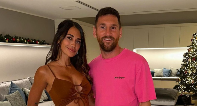 Lionel Messi junto a Antonela Roccuzzo. Foto: Instagram @leomessi.