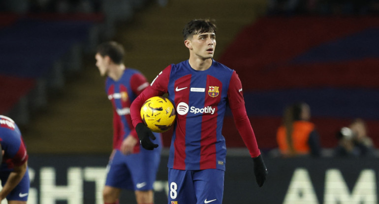 Pedri, jugador del Barcelona. Foto: Reuters.