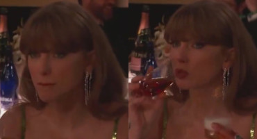 La incómoda reacción de Taylor Swift en los Globos de Oro. Foto: captura.