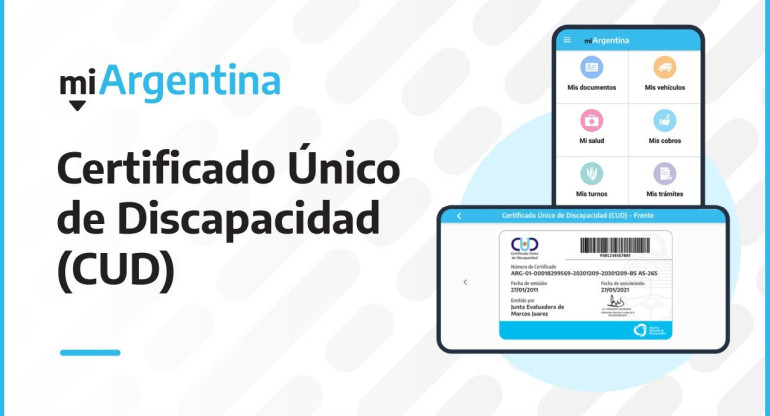Certificado Único de Discapacidad. Foto: Argentina.gob.ar