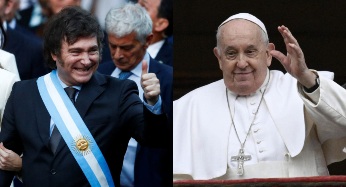 Javier Milei será recibido por el Papa Francisco en el Vaticano. Fotos: Reuters y EFE.