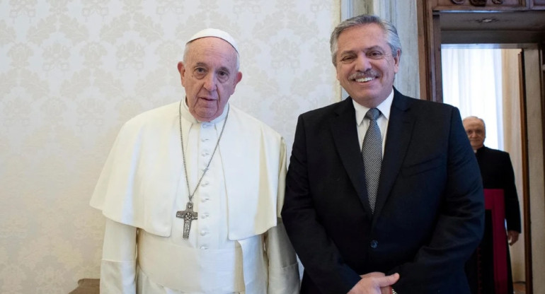 El papa Francisco y Alberto Fernández. Foto: NA