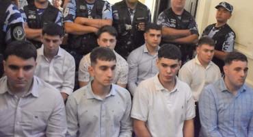 Los ocho jóvenes condenados por el crimen de Fernando Báez Sosa. Foto: NA.