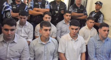 Los ocho jóvenes condenados por el crimen de Fernando Báez Sosa. Foto: NA.