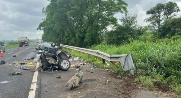 Accidente de tránsito en Brasil. Foto: Clarín