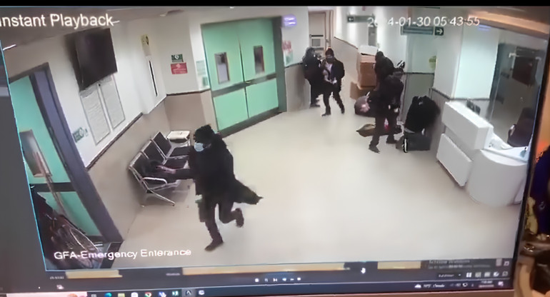 Ataque comando israelí en un hospital de Cisjordania. Foto: Captura video.