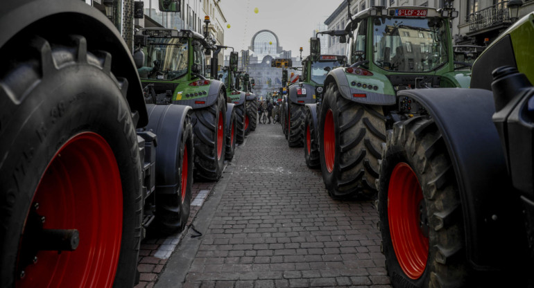 Protesta de agricultores en Bélgica. Foto: EFE