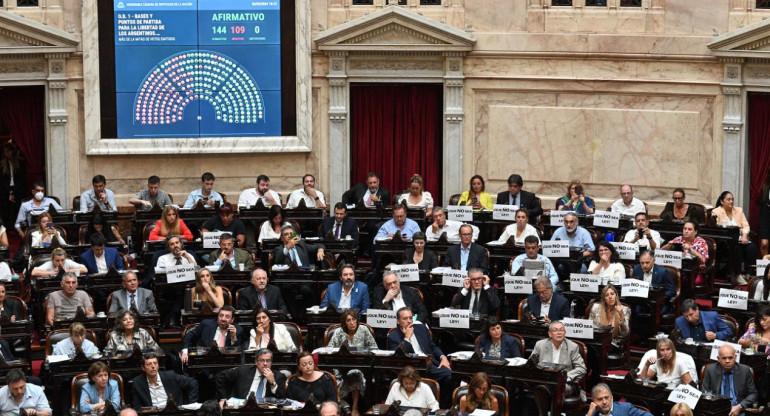 Diputados aprobó en general la Ley Ómnibus. Foto: Télam