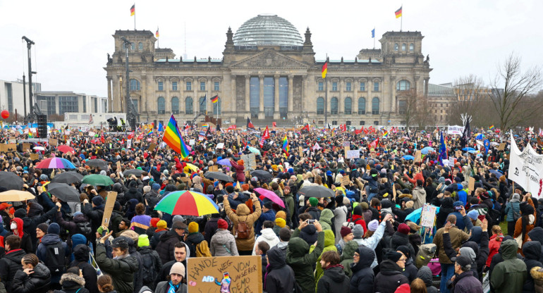 Movilizaciones contra la derecha en Alemania. Foto: Reuters.
