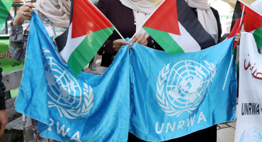 Refugiados de Naciones Unidas para los refugiados palestinos (UNRWA). Foto: EFE