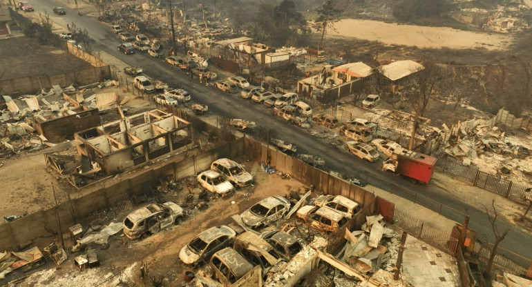 Incendios forestales en Chile. Foto: Télam