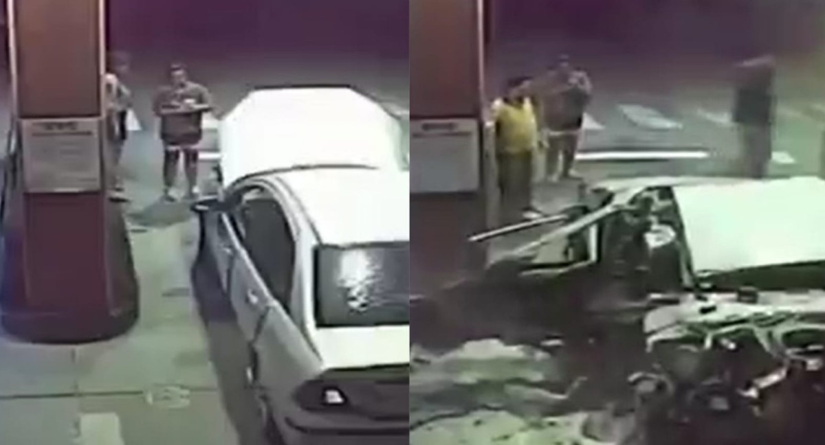 Explotó un auto con cocaína mientras cargaba gas. Foto: Captura de pantalla.