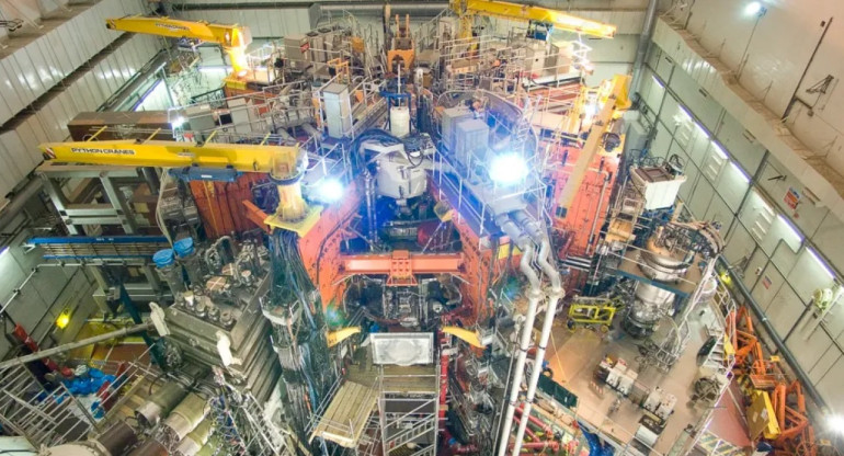Fusión nuclear en una máquina por parte de la Universidad de Oxford. Foto: Autoridad de Energía Atómica del Reino Unido.