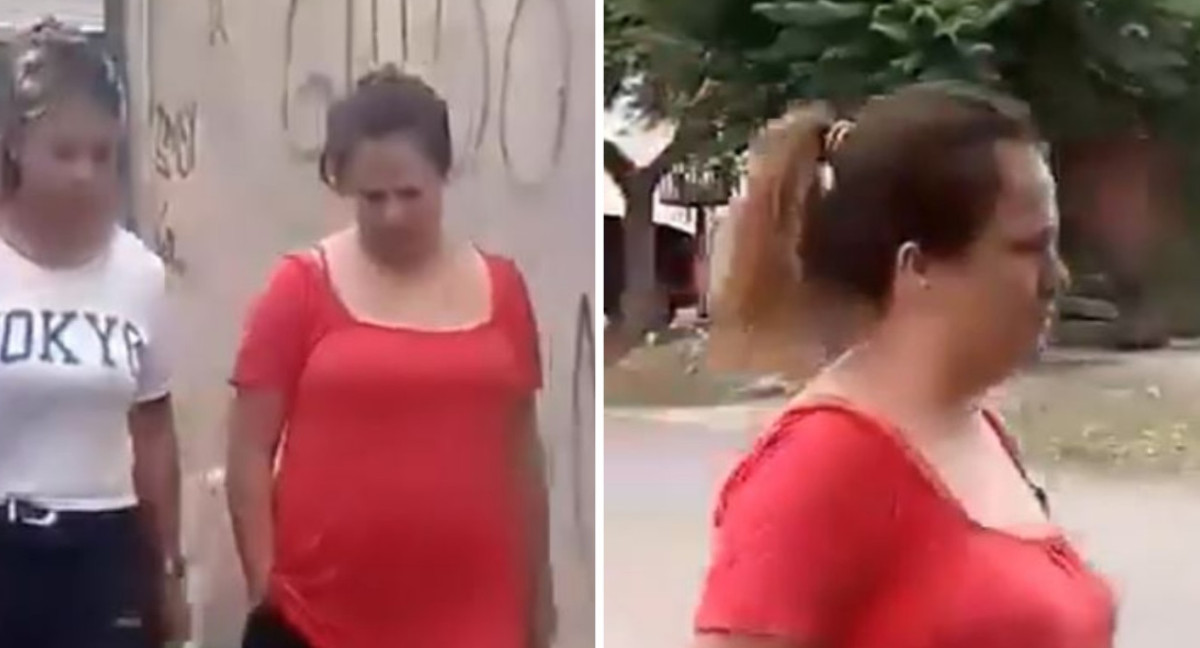 La aparición de Yésica Cuevas, la mujer que fingió un embarazo de trillizos en Berazategui. Foto: captura de video.