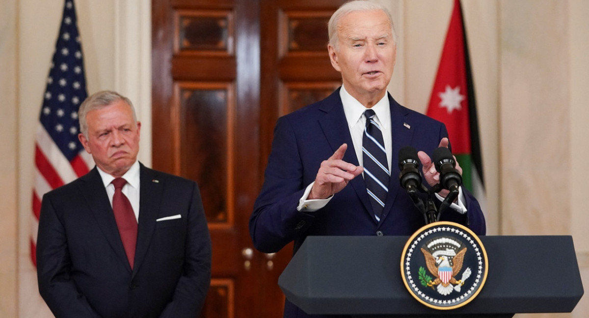 Joe Biden con el rey de Jordania. Foto: Reuters