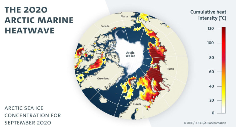 Estudio pronostica que las olas de calor marinas en el Océano Ártico serán la nueva normalidad. EFE