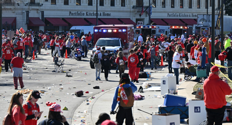 Incidentes en la celebración de los Chiefs. Foto: Reuters