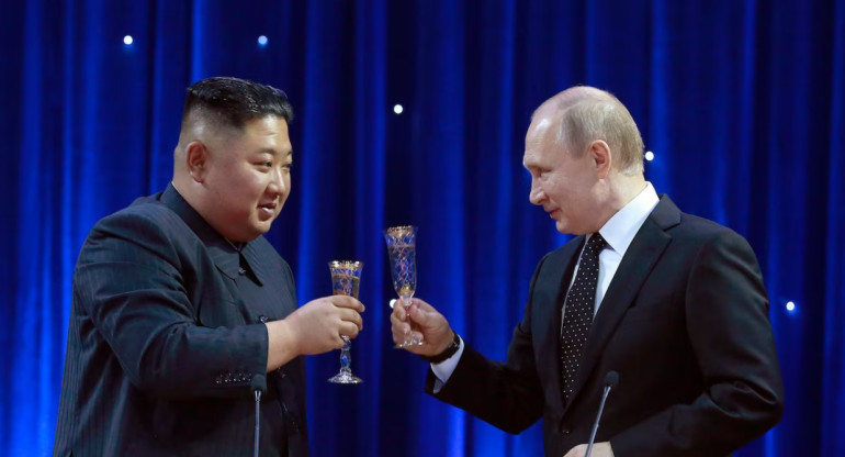Kim Jong-un y Vladimir Putin. Foto: EFE